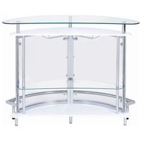 Contemporary Home Bar Unit with Clear Acrylic Front in White