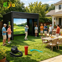 Stock 13Ft Inflatable Golf Simulator Enclosure Indoor/Outdoor Golf Practice Swing Tent with Projection Screen for All Skills