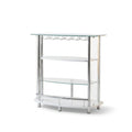 Contemporary Home Bar Unit with Clear Acrylic Front in White