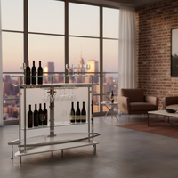 Contemporary Home Bar Unit with Clear Acrylic Front in White